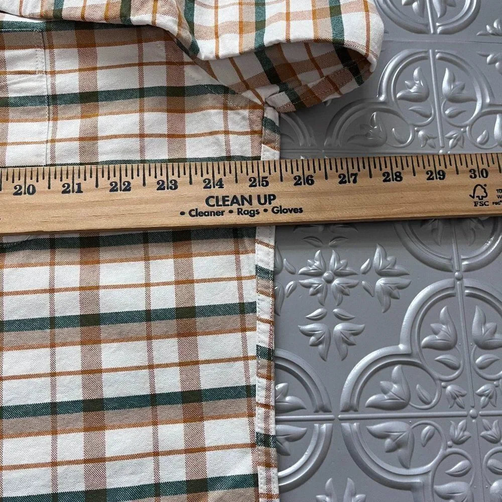 J Crew Men's Plaid Stretch‎ Cotton Flex Oxford Shirt